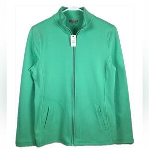 T by Talbot's cotton blend full zip sz XS green jacket